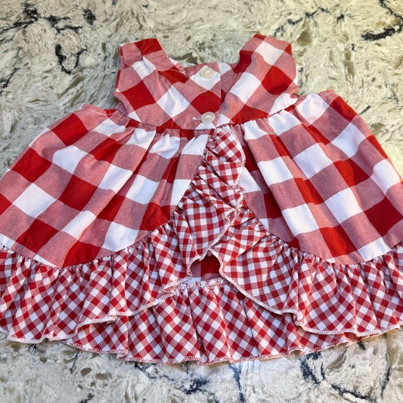 Rare Editions 2pc Red Gingham Ruffle Split back Set - Picture 4 of 9
